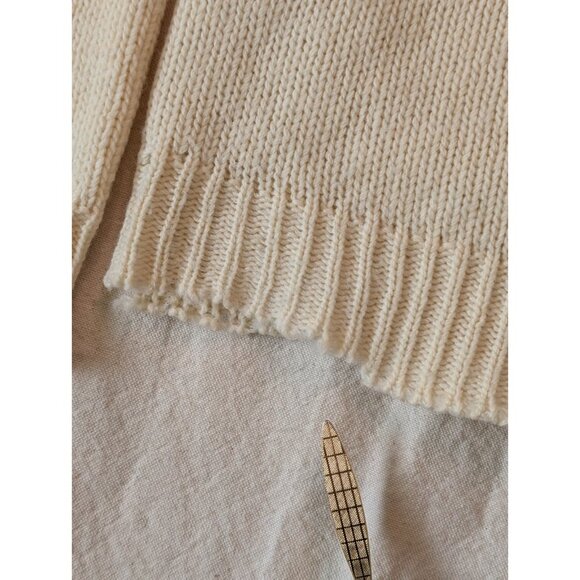 Pilgrim Spotswear Vintage 60s Men's Cream knit Wool Cowichan Style Zip Sweater S - Picture 14 of 15